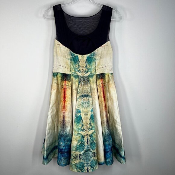 Anthropologie Bhanuni by Jyoti Villette Dress Beaded Watercolor Size 2 - Picture 3 of 11